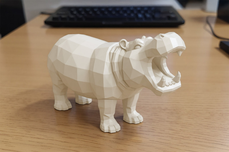 Hippo Low-Poly 3D Printable 3D print model 3D 打印模型 .c4d .max .obj .3ds .fbx .stl .blend 