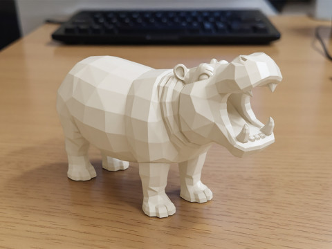 Hippo Low-Poly 3D Printable 3D print model 3D Baskı Modeli