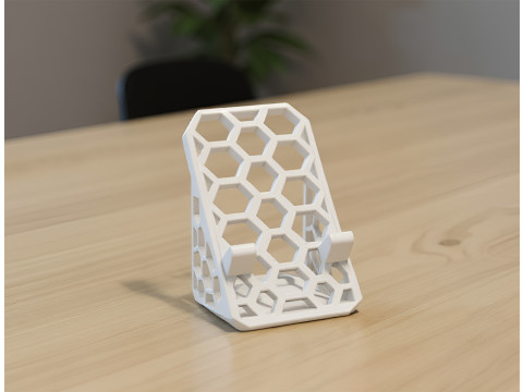 Honeycomb Phone Stand 3D Printable 3D print model Model Cetak 3D