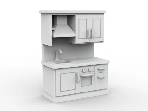 Kitchen Set 3D Printable 3D print model 3D Print Model