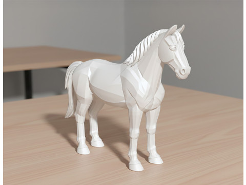 Horse Low-Poly 3D Printable 3D print model 3D Baskı Modeli