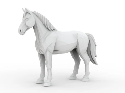 Horse Low-Poly 3D Printable 3D print model 3D Print Model