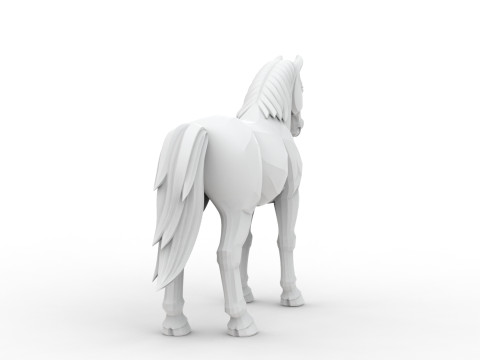 Horse Low-Poly 3D Printable 3D print model 3D Print Model
