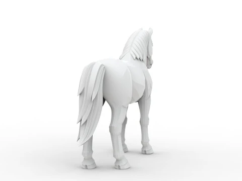 Horse Low-Poly 3D Printable 3D print model 3D Print Model