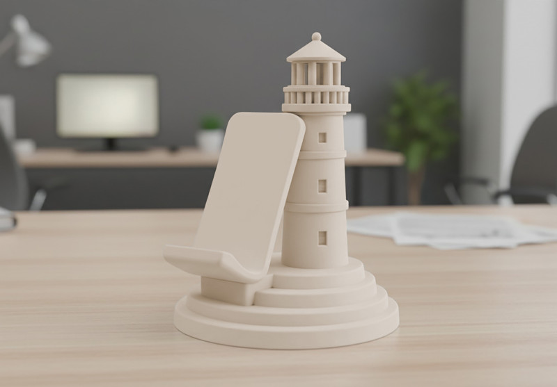 Lighthouse Phone Stand 3D Printable 3D print model Modèles 3D en vedette .c4d .max .obj .3ds .fbx .stl .blend 