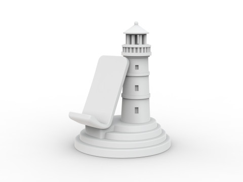 Lighthouse Phone Stand 3D Printable 3D print model Modèles 3D en vedette