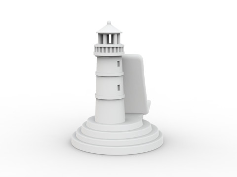 Lighthouse Phone Stand 3D Printable 3D print model Modèles 3D en vedette