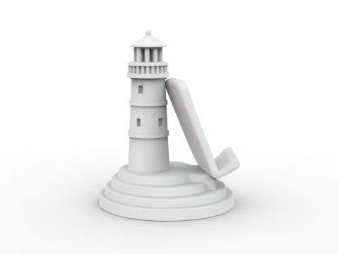 Lighthouse Phone Stand 3D Printable 3D print model Modèles 3D en vedette