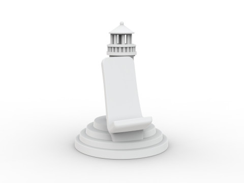 Lighthouse Phone Stand 3D Printable 3D print model Modèles 3D en vedette