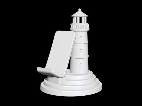 Lighthouse Phone Stand 3D Printable 3D print model Modèles 3D en vedette