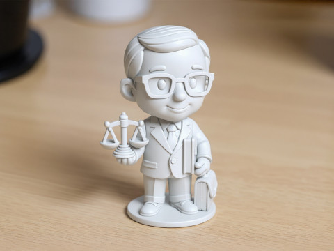 Lawyer Cartoon Character 3D Printable 3D print model Modelo de impresión 3D