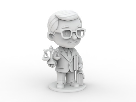 Lawyer Cartoon Character 3D Printable 3D print model 3D 프린트 모델