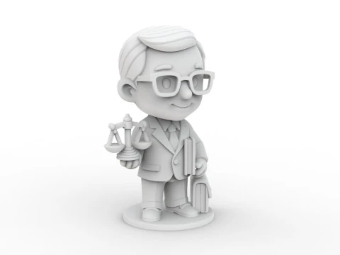 Lawyer Cartoon Character 3D Printable 3D print model 3D Print Model