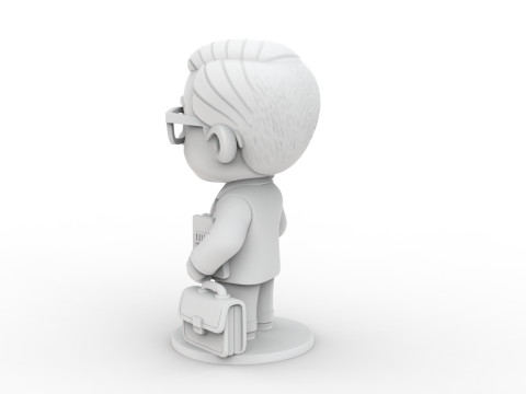 Lawyer Cartoon Character 3D Printable 3D print model 3D 프린트 모델