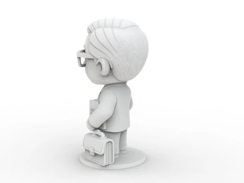 Lawyer Cartoon Character 3D Printable 3D print model 3D Print Model