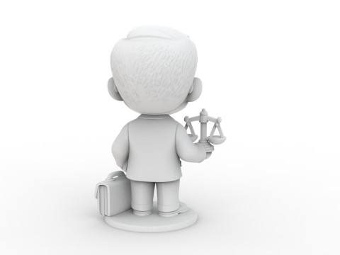 Lawyer Cartoon Character 3D Printable 3D print model 3D 프린트 모델
