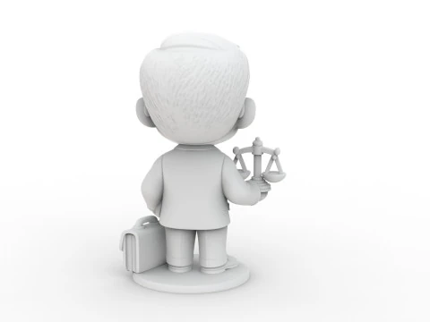 Lawyer Cartoon Character 3D Printable 3D print model 3D Print Model