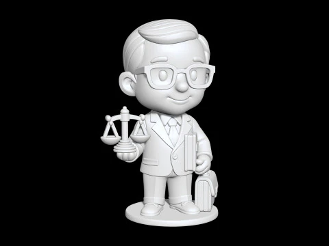Lawyer Cartoon Character 3D Printable 3D print model 3D Print Model