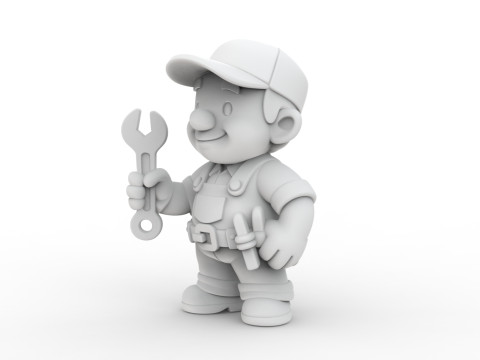 Cartoon Mechanic 3D Printable 3D print model 3D 打印模型