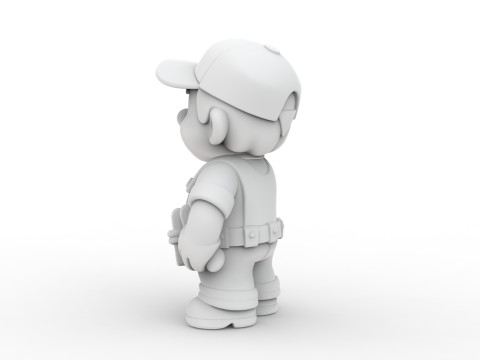 Cartoon Mechanic 3D Printable 3D print model 3D 打印模型