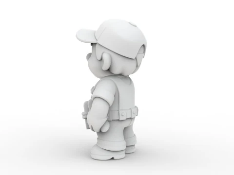 Cartoon Mechanic 3D Printable 3D print model 3D Print Model