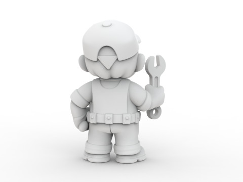 Cartoon Mechanic 3D Printable 3D print model 3D 打印模型
