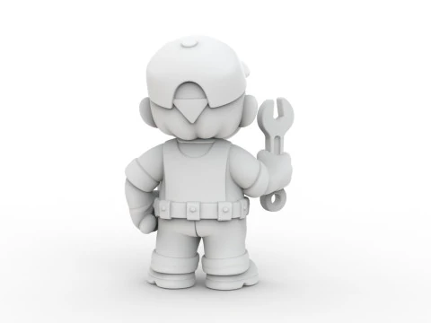 Cartoon Mechanic 3D Printable 3D print model 3D Print Model