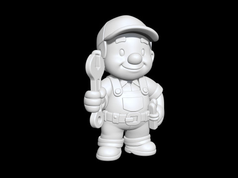Cartoon Mechanic 3D Printable 3D print model 3D 打印模型