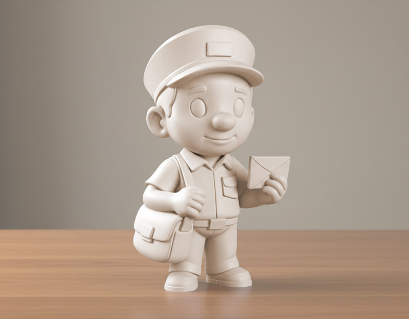Cartoon Postman 3D Printable 3D print model 3D Print Model .c4d .max .obj .3ds .fbx .stl .blend 