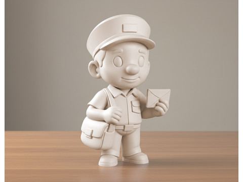 Cartoon Postman 3D Printable 3D print model Modelo de impresión 3D