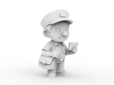 Cartoon Postman 3D Printable 3D print model 3D Print Model