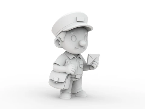 Cartoon Postman 3D Printable 3D print model 3D Print Model