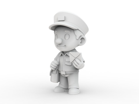 Cartoon Postman 3D Printable 3D print model 3D Print Model