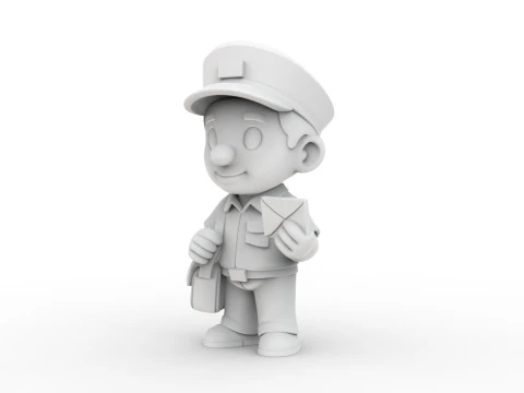 Cartoon Postman 3D Printable 3D print model 3D Print Model