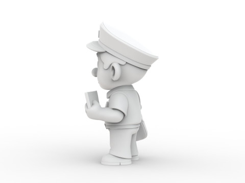 Cartoon Postman 3D Printable 3D print model 3D Print Model