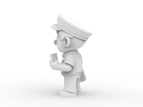 Cartoon Postman 3D Printable 3D print model 3D Print Model