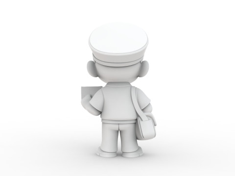 Cartoon Postman 3D Printable 3D print model 3D Print Model