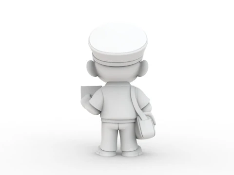 Cartoon Postman 3D Printable 3D print model 3D Print Model