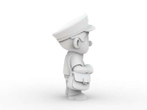 Cartoon Postman 3D Printable 3D print model 3D Print Model