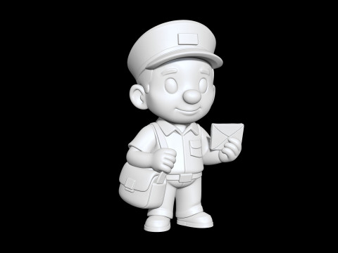 Cartoon Postman 3D Printable 3D print model 3D Print Model