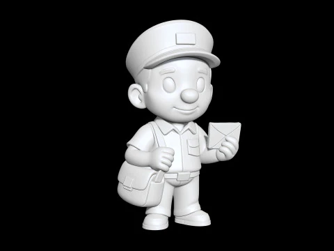 Cartoon Postman 3D Printable 3D print model 3D Print Model