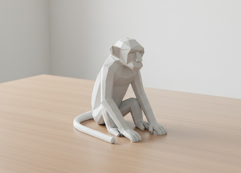 Low Poly Monkey 3D Printable 3D print model Modèles 3D en vedette .c4d .max .obj .3ds .fbx .stl .blend 