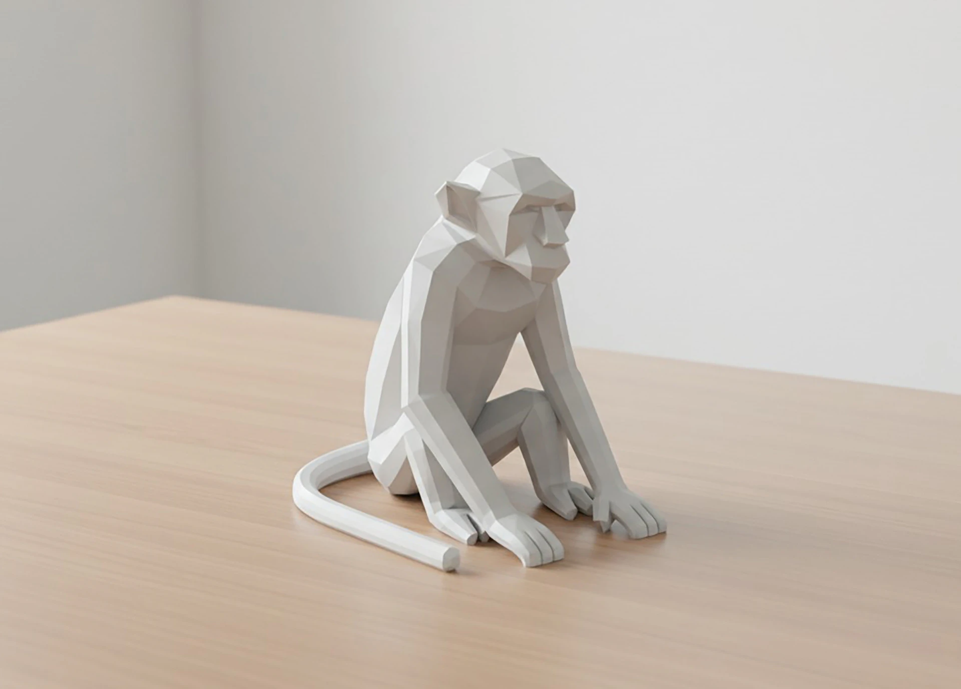Low Poly Monkey 3D Printable 3D print model 3D Print Model .c4d .max .obj .3ds .fbx .stl .blend 