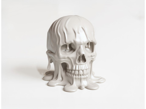 Melting Skull 3D Printable 3D print model 3D 打印模型