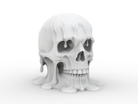 Melting Skull 3D Printable 3D print model 3Dプリントモデル