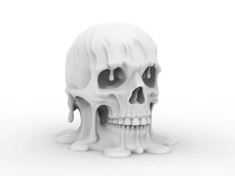 Melting Skull 3D Printable 3D print model 3D Print Model