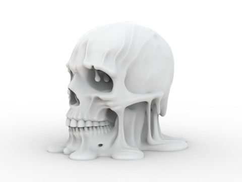 Melting Skull 3D Printable 3D print model 3Dプリントモデル