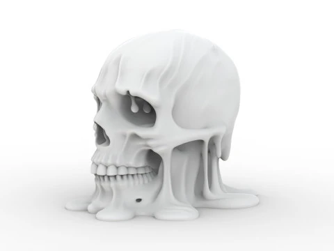 Melting Skull 3D Printable 3D print model 3D Print Model