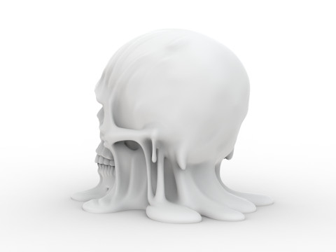 Melting Skull 3D Printable 3D print model 3Dプリントモデル