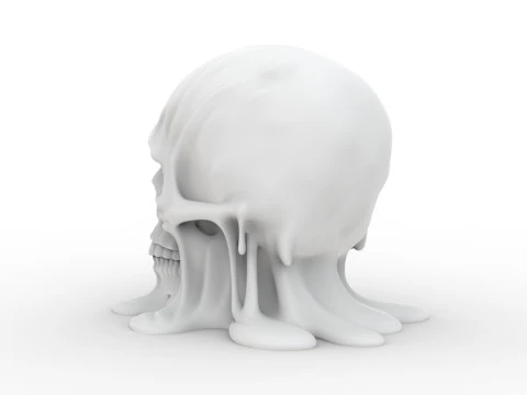 Melting Skull 3D Printable 3D print model 3D Print Model